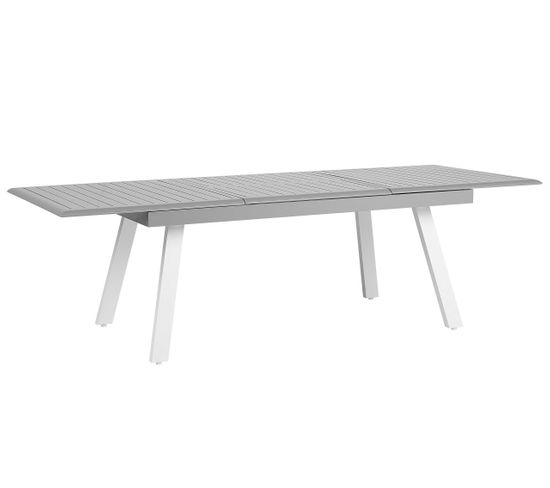 Table De Jardin En Aluminium Gris Extensible 175/255 X 100 Cm Pereta