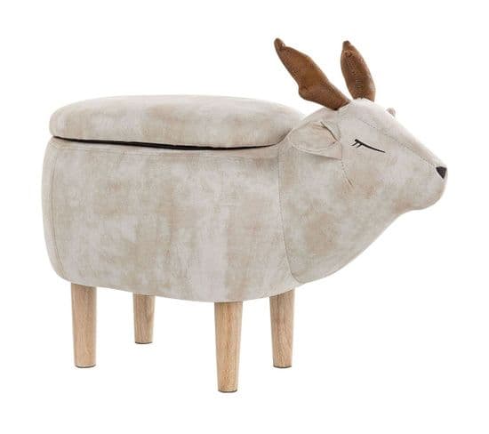 Tabouret Enfant En Tissu Beige Reindeer