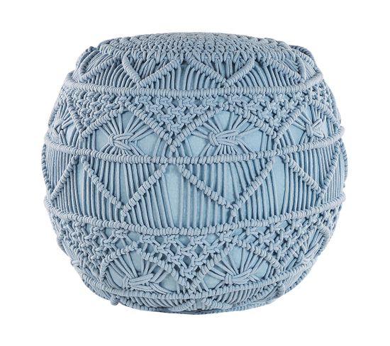 Pouf En Coton Bleu D 40 Cm Kayseri