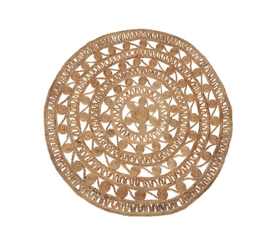 Tapis Rond 140 Cm En Jute Beige Kerer