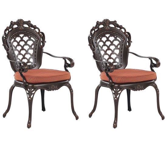 Set De 2 Chaises De Jardin Marron Lizzano
