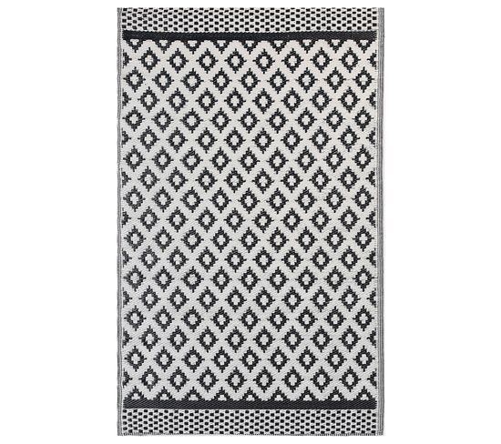 Tapis Extérieur Au Motif Géométrique Noir 120 X 180 Cm Thane