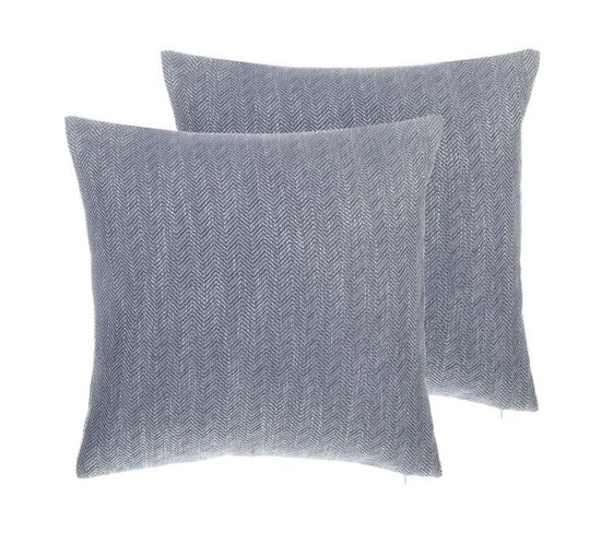 Lot De 2 Coussins Coton Gris Lupine