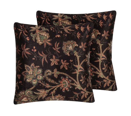 Lot De 2 Coussins Marron Karur 45 X 45 Cm