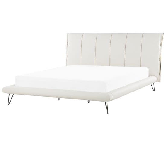 Lit Double En Cuir Pu Blanc 180 X 200 Cm Betin