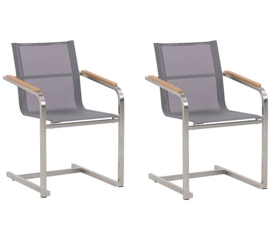 Lot De 2 Chaises De Jardin Grises Cosoleto