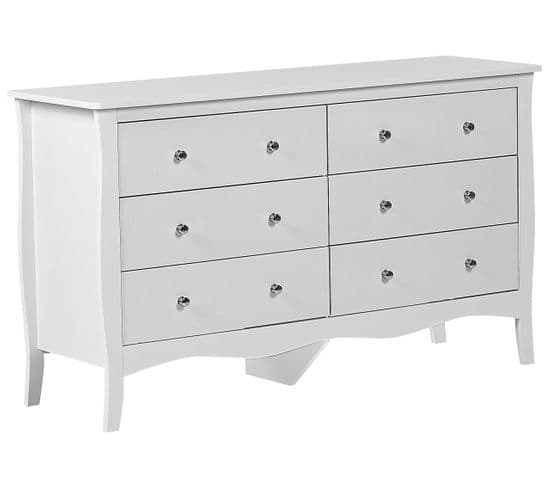 Commode Blanche 6 Tiroirs Winchester