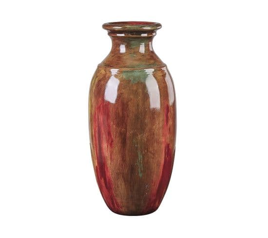 Terre Cuite Vase Décoratif 65 Cm Marron Multicolore Himera