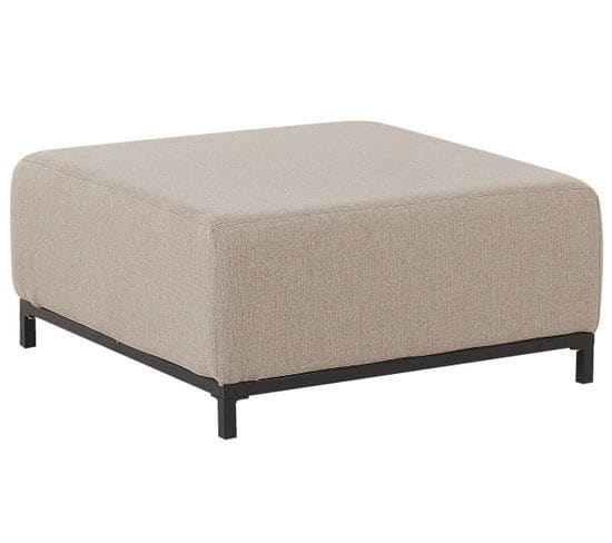 Pouf Ottoman De Jardin En Tissu Beige / Pieds Noirs Rovigo