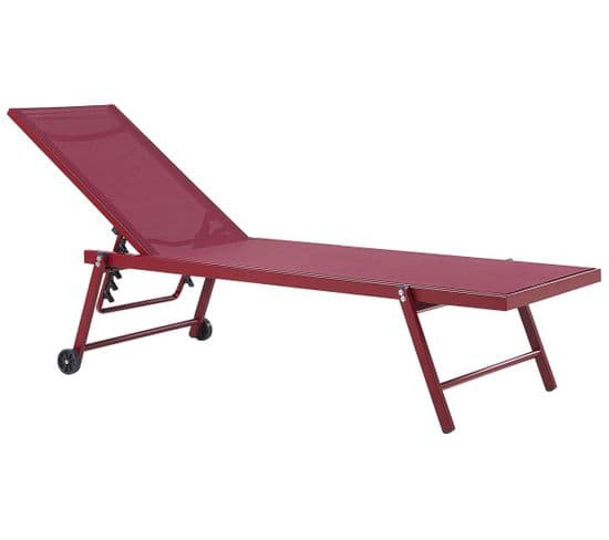 Chaise Longue Métal Rouge Bordeaux Portofino