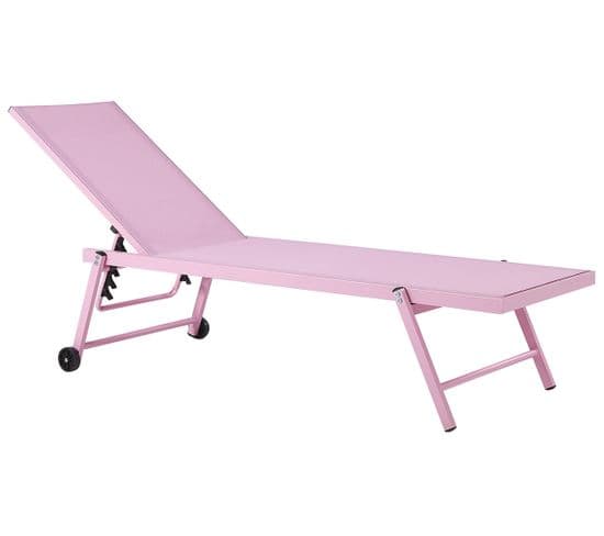 Chaise Longue Métal Rose Portofino