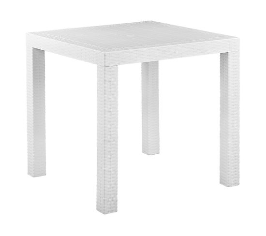 Table De Jardin 80 X 80 Cm Matériaux Synthétiques Blanc Fossano