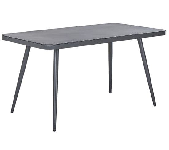 Table De Jardin En Aluminium Gris 140 X 80 Cm Lipari