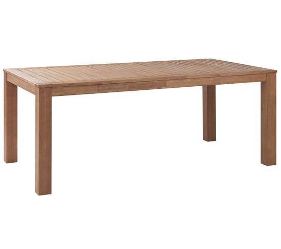 Table De Jardin 190 X 105 Cm Bois Solide Bois Clair Monsano