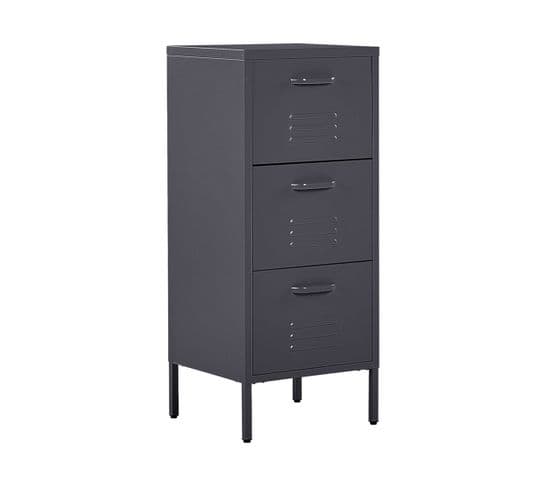 Armoire 3 Tiroirs En Acier Noir Wostok