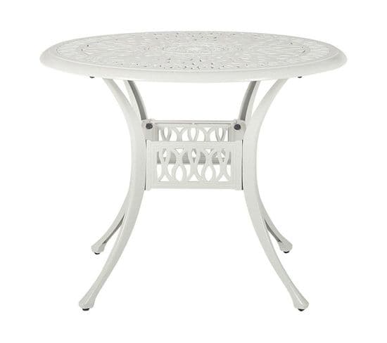 Table De Jardin Cm Métal Blanc Ancona