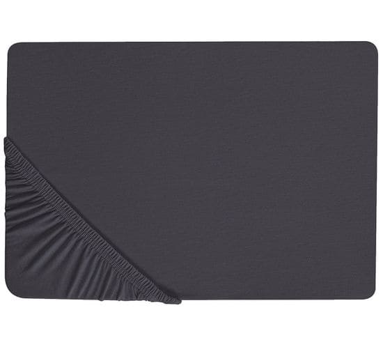 Drap-housse En Coton 180 X 200 Cm Noir Hofuf