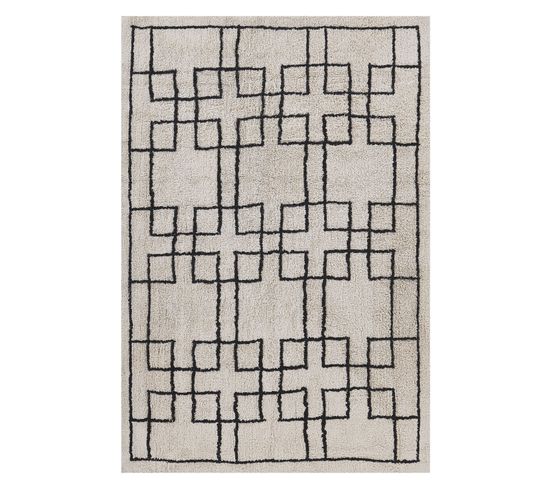 Tapis En Coton Beige 140 X 200 Cm Turhal