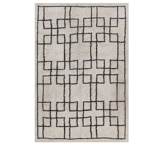 Tapis En Coton Beige 160 X 230 Cm Turhal