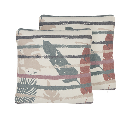 Lot De 2 Coussins Multicolore Bidens 45 X 45 Cm