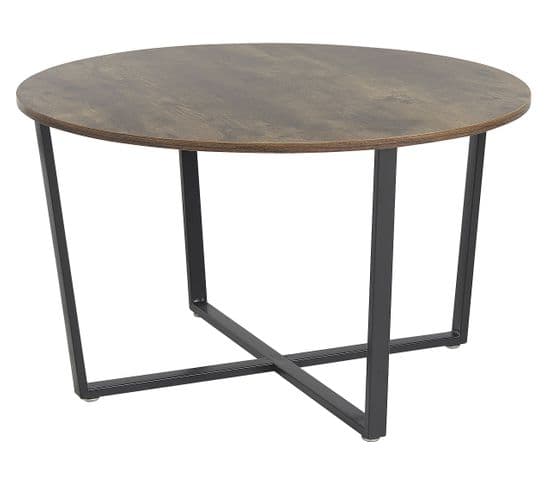 Table Basse En Bois Foncé Et Pieds Noir Orick