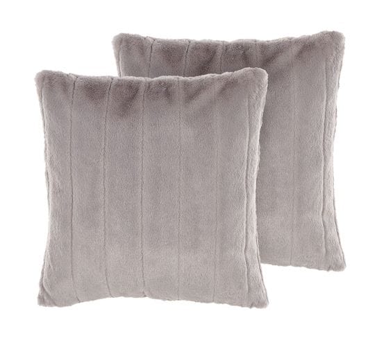 Lot De 2 Coussins Gris Clair Pumila 45 X 45 Cm