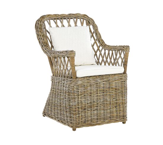 Chaise De Jardin Naturelle Avec Coussin Maros