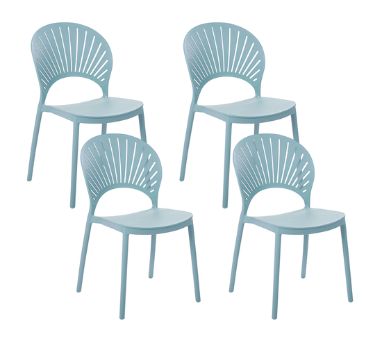 Lot De 4 Chaises Bleu Clair Ostia