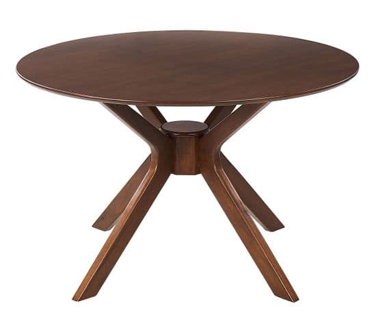 Table à Manger Ronde D 120 Cm Bois Sombre Tymis