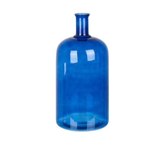 Verre Vase à Fleurs 45 Cm Bleu Korma