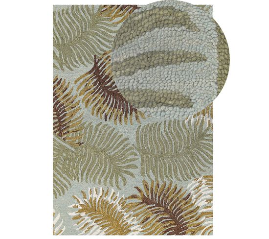 Tapis En Laine à Motif De Plantes 160 X 230 Cm Vize