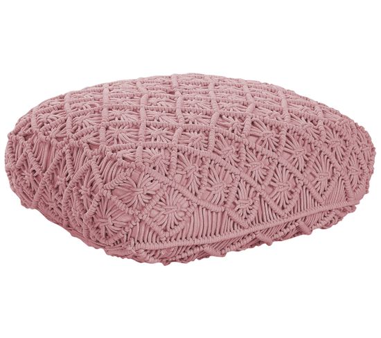 Pouf En Coton Rose 50 X 50 X 20 Cm Berrechid