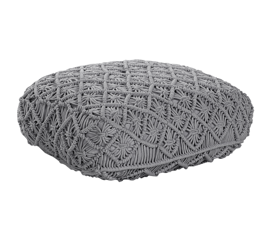 Pouf En Coton Gris 50 X 50 X 20 Cm Berrechid