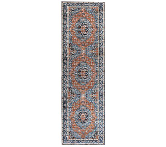 Tapis Bleu Et Orange 60 X 200 Cm Midalam