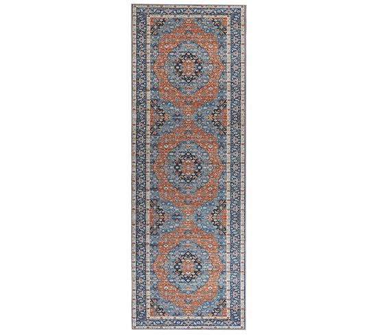 Tapis Bleu Et Orange 70 X 200 Cm Midalam