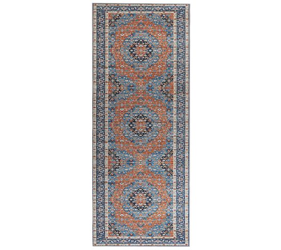 Tapis Bleu Et Orange 80 X 200 Cm Midalam