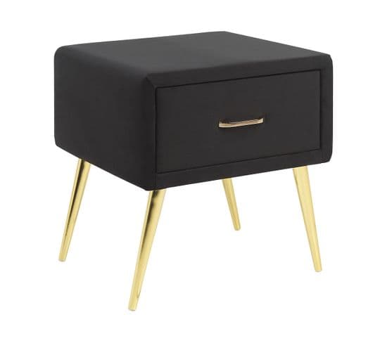 Table De Chevet Velours Noir Flayat