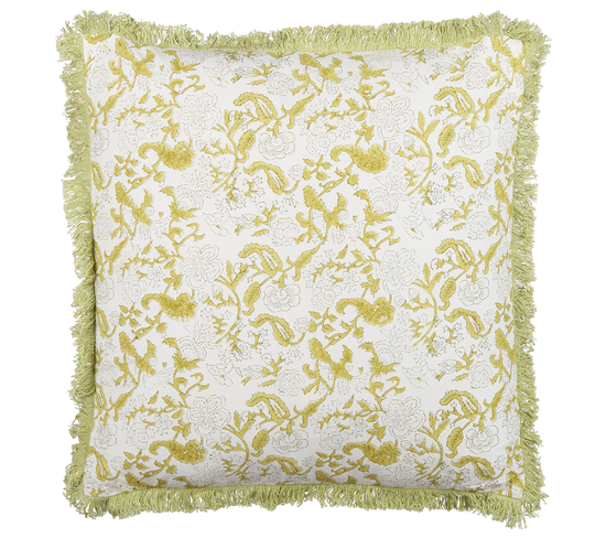 Coussin Impression En Bloc Coton Vert Filix 45 X 45 Cm