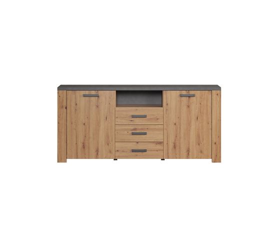 Buffet 2 Portes, 3 Tiroirs Et 1 Niche - L180 Cm