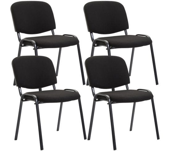 Lot De 4 Chaises Visiteur Ken En Tissu Noir