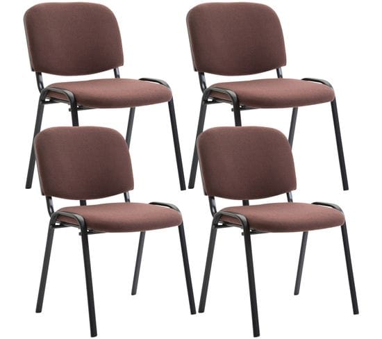 Lot De 4 Chaises Visiteur Ken En Tissu Marron