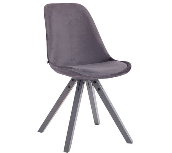 Chaise De Salle À Manger Toulouse En Velours Pieds Carrés Gris Foncé/gris