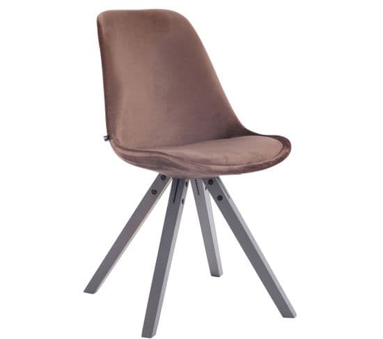 Chaise De Salle À Manger Toulouse En Velours Pieds Carrés Marron/gris