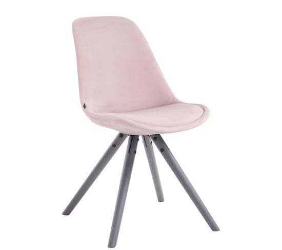 Chaise De Salle À Manger Toulouse En Velours Avec Pieds Ronds Rose/gris