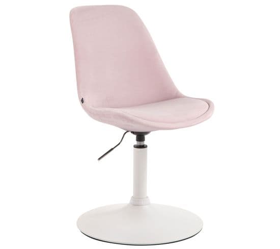 Chaise De Salle À Manger Maverick En Velours Avec Pied Trompette Rose/blanc