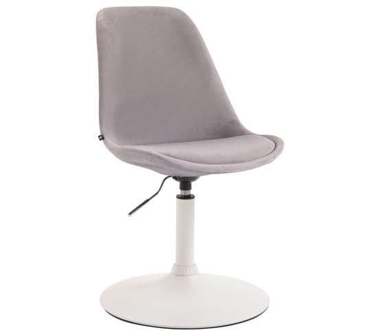 Chaise De Salle À Manger Maverick En Velours Avec Pied Trompette Gris/blanc