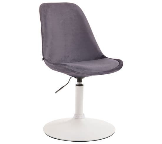 Chaise De Salle À Manger Maverick En Velours Avec Pied Trompette Gris Foncé/blanc