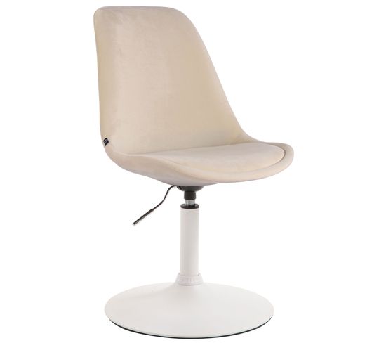 Chaise De Salle À Manger Maverick En Velours Avec Pied Trompette Crème/blanc