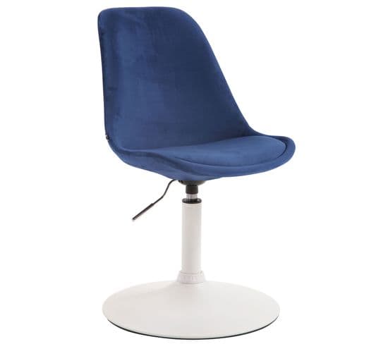 Chaise De Salle À Manger Maverick En Velours Avec Pied Trompette Bleu/blanc