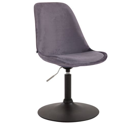 Chaise De Salle À Manger Maverick En Velours Avec Pied Trompette Gris Foncé/noir